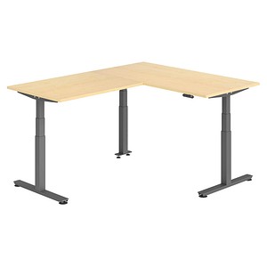 Hammerbacher Sitz-Steh-Schreibtisch VXDSM, elektrisch höhenverstellbar, 127cm (H), 200x160cm (BxT), ahorn / graphit 4032062326992 Hammerbache 6 Stück