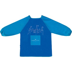 4005402012039 - Faber Castell 201203 - Tablier de peinture enfant taille 110 cm bleu blouse de peinture pour protéger les vêtements (201203)