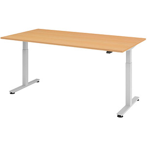 4032062176399 - HAMMERBACHER XMST2E elektrisch höhenverstellbarer Schreibtisch buche rechteckig T-Fuß-Gestell silber 2000 x 1000 cm 4032062176399 - HAMMERBACHER XMST2E elektrisch höhenverstellbarer Schreibtisch buche rechteckig T-Fuß-Gestell silber 2000 x 1000 cm
