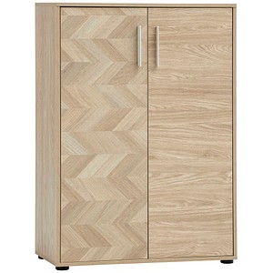 MÖBELPARTNER Aktenschrank Arezzo, 702088 eiche hell, Fischgräte 4 Fachböden 80,1 x 38,2 x 113,4 cm