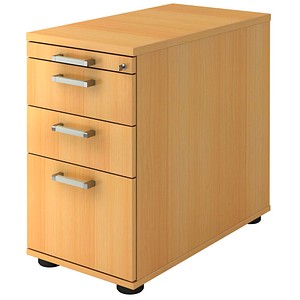 4032062194720 - Standcontainer TARVIS 1 Utensilienauszug abschließbar 2 Schübe 1 HR-Auszug B 428 x T 800 x H 720 mm Buche-Dekor