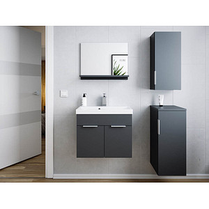 POSSEIK Badmöbel-Set 4-teilig LAGO grafit 59,9 x 35,0 x 51,0 cm