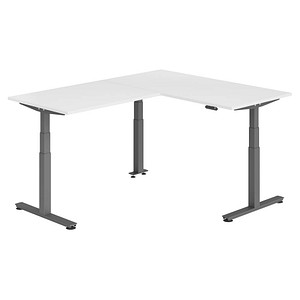 Hammerbacher Sitz-Steh-Schreibtisch VXDSM, elektrisch höhenverstellbar, 127cm (H), 200x160cm (BxT), weiß / graphit 4032062327067 Hammerbacher 6 Stück