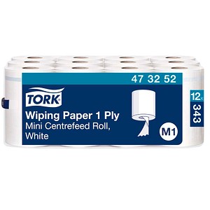 TORK Putztuchrollen Advanced M1 1-lagig weiß, 343 Blätter, 12 Rollen