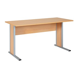 4260637312730 - Schreibtisch 701418 65-130cm (H) 140x65cm (BxT) rechteckig buche silber 4260637312730 MÖBELPARTNER 4260637312730 - Schreibtisch 701418 65-130cm (H) 140x65cm (BxT) rechteckig buche silber 4260637312730 MÖBELPARTNER