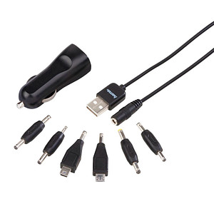 4047443406873 - 1A Car Charger Kit with 7 Connection Options - Auto-Netzteil - 1 A (USB) - auf Kabel DC-Stecker