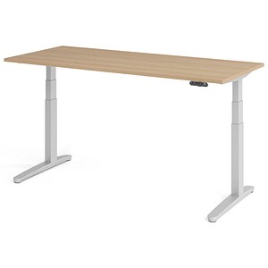 4032062168318 - Hammerbacher Elektrisch Höhenverstellbar Sitz-Stehschreibtisch Rechteckig Eiche Holz Silber T-Fuß 1800 x 800 x 720 mm 4032062168318 - Hammerbacher Elektrisch Höhenverstellbar Sitz-Stehschreibtisch Rechteckig Eiche Holz Silber T-Fuß 1800 x 800 x 720 mm