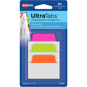 4004182335109 - 0 AVERY Zweckform Haftmarker Haftstr UltraTabs Neon 24St neongrün neonorange neonpink