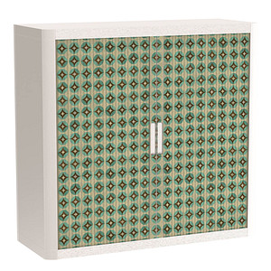 PAPERFLOW easyOffice Vintage Rollladenschrank 60884 2 Fachböden 110,0 x 41,5 x 104,0 cm