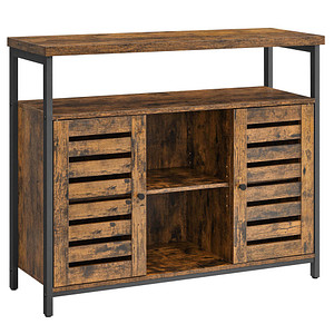 0194343101545 - Songmics - vasagle Kommode mit Lamellentüren Sideboard Beistellschrank Flurschrank Industrie-Design Küchenschrank Vintage dunkelbraun von LSC79BX 0194343101545 - Songmics - vasagle Kommode mit Lamellentüren Sideboard Beistellschrank Flurschrank Industrie-Design Küchenschrank Vintage dunkelbraun von LSC79BX