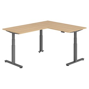 Hammerbacher Sitz-Steh-Schreibtisch VXDSM, elektrisch höhenverstellbar, 127cm (H), 200x160cm (BxT), eiche / graphit 4032062327036 Hammerbache 6 Stück