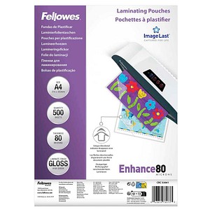 Fellowes Laminierfolien Enhance80 ImageLast  glänzend für A4 80 micron, 500 St.