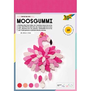 folia Moosgummi TON IN TON rot 10 Blatt