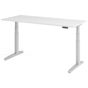4032062168882 - HAMMERBACHER XBHM19 elektrisch höhenverstellbarer Schreibtisch weiß rechteckig C-Fuß-Gestell silber 1800 x 800 cm 4032062168882 - HAMMERBACHER XBHM19 elektrisch höhenverstellbarer Schreibtisch weiß rechteckig C-Fuß-Gestell silber 1800 x 800 cm