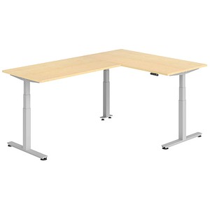 Hammerbacher Sitz-Steh-Schreibtisch VXDSM, elektrisch höhenverstellbar, 127cm (H), 240x160cm (BxT), ahorn / silber 4032062327395 Hammerbacher 6 Stück