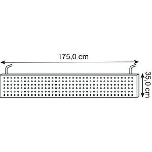 4032062011379 - Sichtblende BxH 1800x350 mm für 1800 mm breite Schreibtische aus gelochtem Metall silber