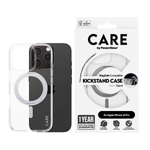 5715685003882 - 0 CARE by PanzerGlass® Feature Case Transparent Silber Kickstand & MagSafe für  iPhone 16 Pro