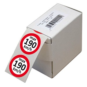 4052301002425 - Aufkleber Geschwindigkeit 190 km h rot weiß 100 St
