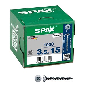 4003530003912 - Schraube r 88094 Senkkopf mSpitze Kreuzschl-PZ 35 x 15 11-Z Stahl galvanisch verzinkt wirox - Spax 4003530003912 - Schraube r 88094 Senkkopf mSpitze Kreuzschl-PZ 35 x 15 11-Z Stahl galvanisch verzinkt wirox - Spax