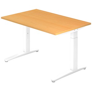 Hammerbacher Schreibtisch VXB, manuell höhenverstellbar, 85cm (H), 120x80cm (BxT), buche / weiß 4032062169209 Hammerbacher 2 Stück