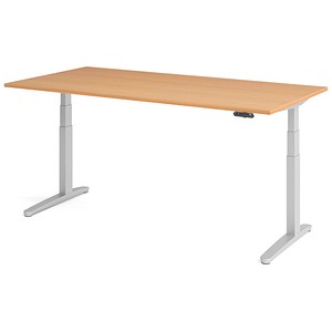 4032062171202 - HAMMERBACHER XBHM2E elektrisch höhenverstellbarer Schreibtisch buche rechteckig C-Fuß-Gestell silber 2000 x 1000 cm 4032062171202 - HAMMERBACHER XBHM2E elektrisch höhenverstellbarer Schreibtisch buche rechteckig C-Fuß-Gestell silber 2000 x 1000 cm
