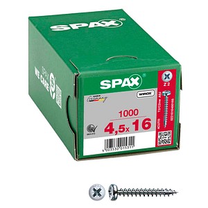 4003530015311 - Universalschraube 45 x 16 mm 1000 Stück Vollgewinde Halbrundkopf Kreuzschlitz Z2 4CUT wirox - 0231010450165 - Spax 4003530015311 - Universalschraube 45 x 16 mm 1000 Stück Vollgewinde Halbrundkopf Kreuzschlitz Z2 4CUT wirox - 0231010450165 - Spax