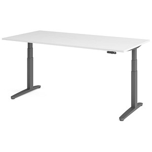 4032062171349 - HAMMERBACHER XBHM2E elektrisch höhenverstellbarer Schreibtisch weiß rechteckig C-Fuß-Gestell grau 2000 x 1000 cm