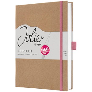 4004360773747 - SIGEL Notizbuch  Jolie® ca DIN A5 blanko braun rosa Hardcover 192 Seiten