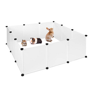 4052025942304 - Relaxdays - Freilaufgehege Kunststoff diy Freigehege Erweiterbarer Auslauf für Kleintiere hbt 47 x 110 x 110 cm weiß 4052025942304 - Relaxdays - Freilaufgehege Kunststoff diy Freigehege Erweiterbarer Auslauf für Kleintiere hbt 47 x 110 x 110 cm weiß