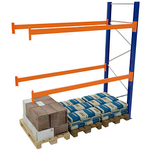 SCHULTE Anbau-Schwerlastregal 46828-N orange, blau, silber 278,6 x 110,0 x 400,0 cm