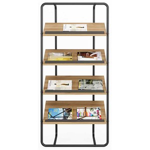 meet powered by PAPERFLOW Prospektständer Modell B Holz 4 Fächer 75,0 x 44,5 x 158,5 cm, 1 St.