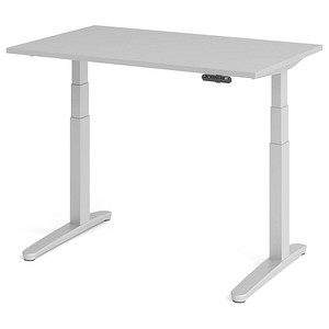 4032062168394 - Schreibtisch TOPAS LINE elektrisch höhenverstellbar C-Fuß B 1200 x T 800 x H 650-1300 mm lichtgrau weißaluminium + Memoryschalter Kabelkanal 4032062168394 - Schreibtisch TOPAS LINE elektrisch höhenverstellbar C-Fuß B 1200 x T 800 x H 650-1300 mm lichtgrau weißaluminium + Memoryschalter Kabelkanal