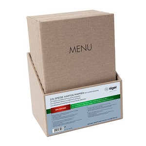 4004360784903 - Speisekarten-Mappen 10 Stück inkl Aufbewahrungsbox Gummi-Bindung A4 beige 4004360784903 SIGEL