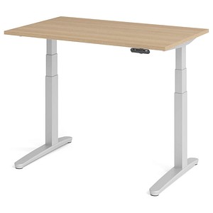 4032062168516 - HAMMERBACHER XBHM12 elektrisch höhenverstellbarer Schreibtisch eiche rechteckig C-Fuß-Gestell silber 1200 x 800 cm 4032062168516 - HAMMERBACHER XBHM12 elektrisch höhenverstellbarer Schreibtisch eiche rechteckig C-Fuß-Gestell silber 1200 x 800 cm