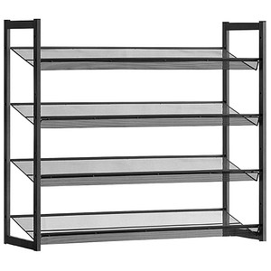 6955880305919 - Schuhregal mit 8 Ebenen Set aus 2 stapelbaren 4-stufigen Schuhorganizern Schuhaufbewahrung aus Metall mit verstellbaren Gitterablagen flach oder 6955880305919 - Schuhregal mit 8 Ebenen Set aus 2 stapelbaren 4-stufigen Schuhorganizern Schuhaufbewahrung aus Metall mit verstellbaren Gitterablagen flach oder