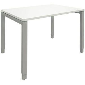 4260267325483 - fm Sidney höhenverstellbarer Schreibtisch weiß rechteckig 4-Fuß-Gestell Quadratrohr silber 1200 x 800 cm 4260267325483 - fm Sidney höhenverstellbarer Schreibtisch weiß rechteckig 4-Fuß-Gestell Quadratrohr silber 1200 x 800 cm