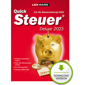 9783648167243 - LEXWARE QuickSteuer Deluxe 2023 (für das Steuerjahr 2022) Software Vollversion (Download-Link)