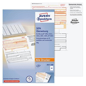 4004182028346 - 2817-200 Sepa-Überweisung - A4 ohne Software 4004182028346 Zweckform 2817-200 200 Blatt
