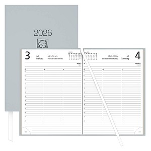 4069095001343 - Buchkalender 876 145x21cm 1 Tag 1 Seite grau 2026