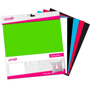 plottiX PremiumFlock Aufbügelfolie farbsortiert Flock-Folie 30,0 x 30,0 cm,  6 St.