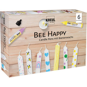 6 KREUL Bee Happy Kerzenstifte farbsortiert