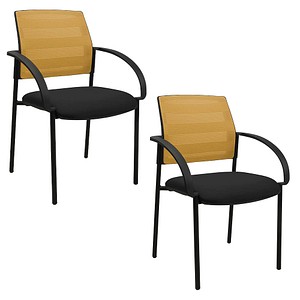 Topstar Besucherstühle AIRWORK MEETING 10 BB200BMT0CX9 ocker, schwarz Stoff, 2 St.