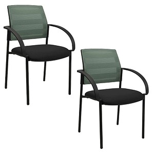 4067976999789 - Besucherstuhl AIRWORK MEETING 10 mint schwarz   schwarz mit Armlehnen 4-Fuß-Gestell 4067976999789 2 Stück
