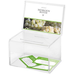 0079916590295 - VorschlagSpende-Box mit Infoschild Maße 108 x 149 x 222 mm 0079916590295 Deflecto