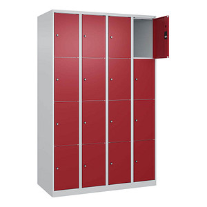 CP Schließfachschrank Classic Plus lichtgrau, rubinrot 080000-404 S10001, 16 Schließfächer 120,0 x 50,0 x 185,0 cm