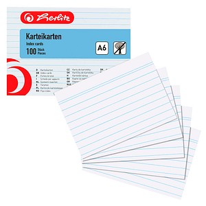 Herlitz Karteikarten A6 liniert weiß VE=100 Stück