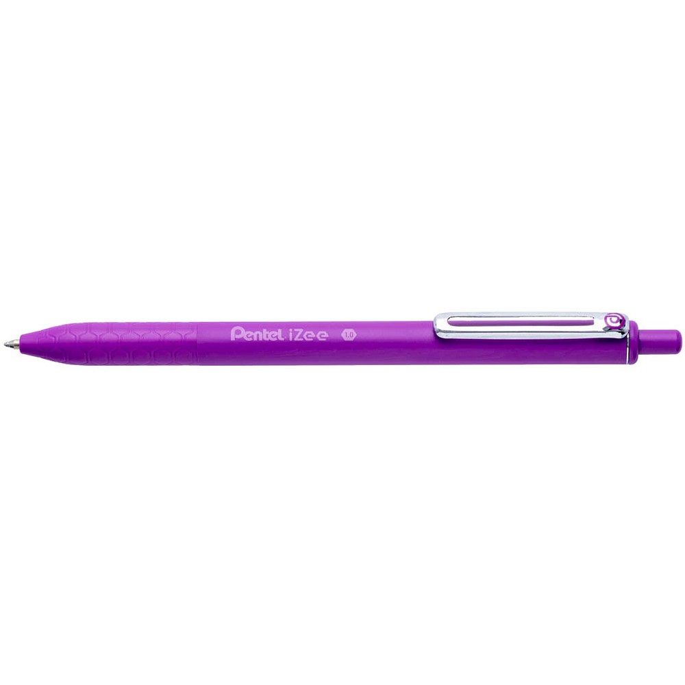 Pentel BX470/8 - Penna a sfera iZee retrattile con clip in metallo, punta larga 1 mm, confezione da 8
