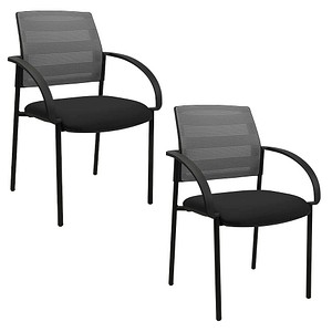 4067976999796 - Besucherstuhl AIRWORK MEETING 10 grau schwarz   schwarz mit Armlehnen 4-Fuß-Gestell 4067976999796 2 Stück