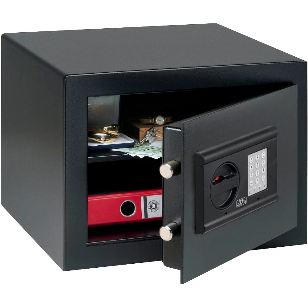 BURG WÄCHTER Möbeltresor HomeSafe H 210 E Sicherheitsstufe B nach VDMA 24992 schwarz 40,2 x 37