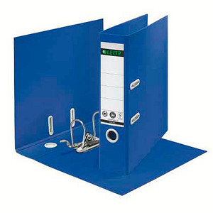 4002432132256 - LEITZ® Ordner Recycle DIN A4 Rückenbreite 80 mm 180°-Hebelmechanik Rückenschild & Griffloch zu 100 % recycelbar blau